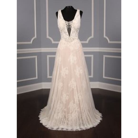 ISABELLE ARMSTRONG Willow Sleeveless V Neck Aline Beading Lace Wedding Dress 10 - Picture 2 of 12